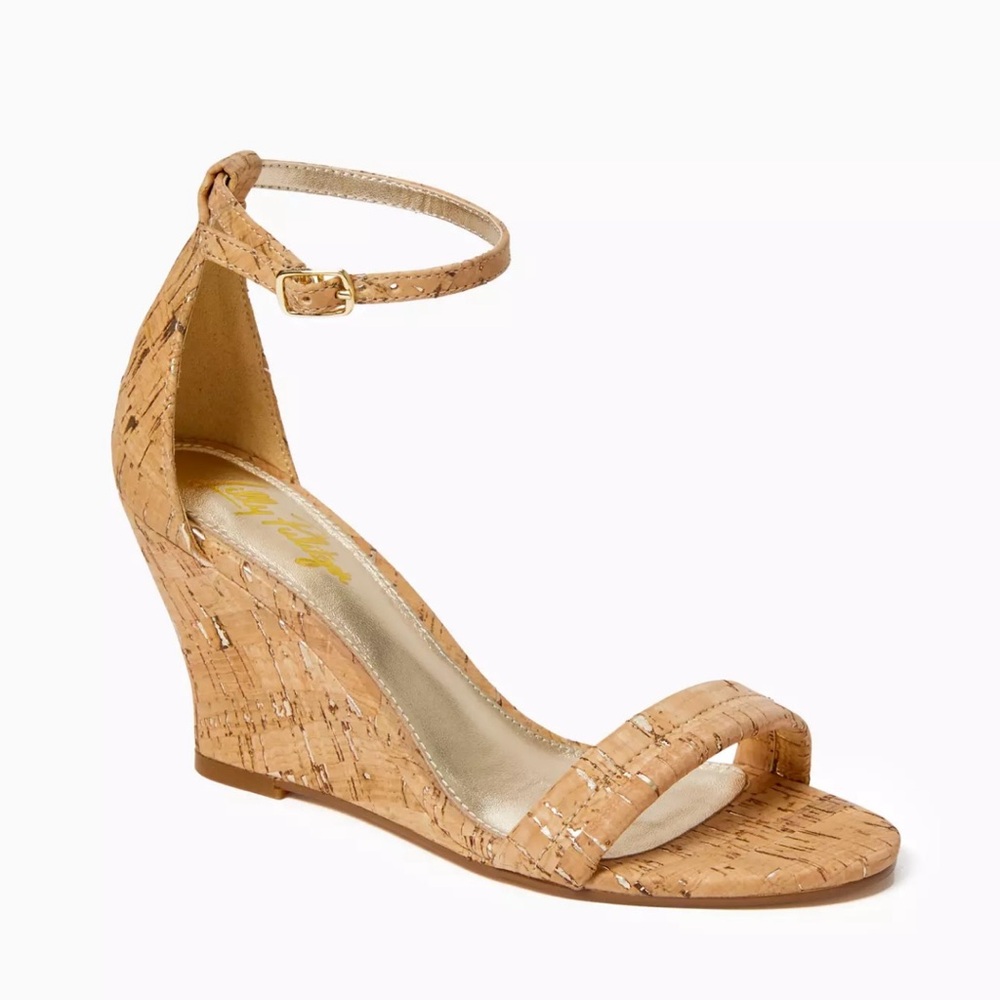 Lilly Pulitzer Jenna Cork Wedge Sandals - brand new in box